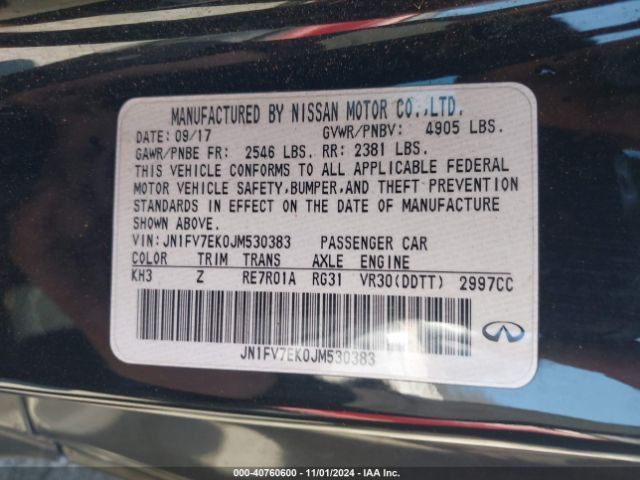 JN1FV7EK0JM530383 Infiniti Q60 3.0t Red Sport 400
