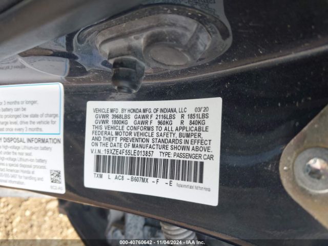 19XZE4F55LE013857 Honda INSIGHT EX