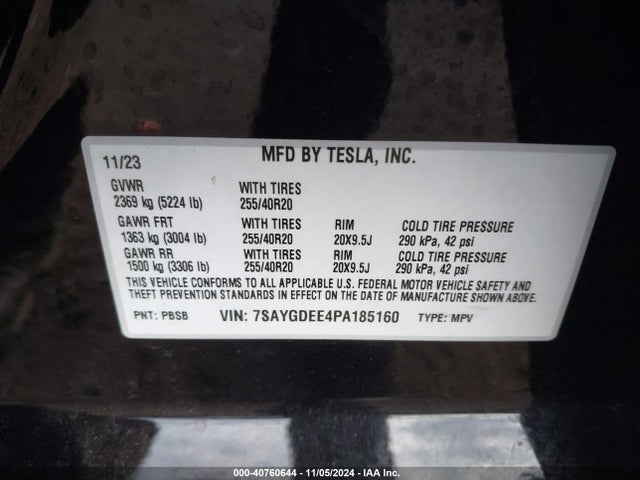 2023 TESLA MODEL Y 7SAYGDEE4PA185160 Photo 8