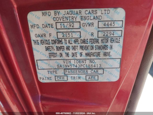 1993 JAGUAR XJS SAJNW5743PC186413 Photo 8