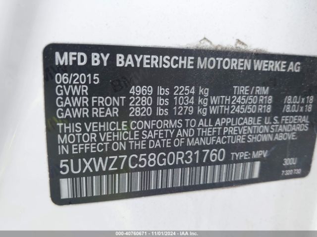 5UXWZ7C58G0R31760 BMW X3 Sdrive28i