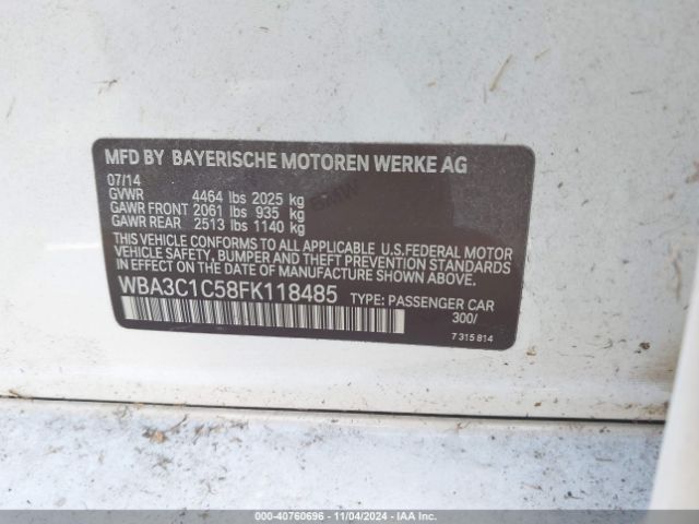 WBA3C1C58FK118485 BMW 328I