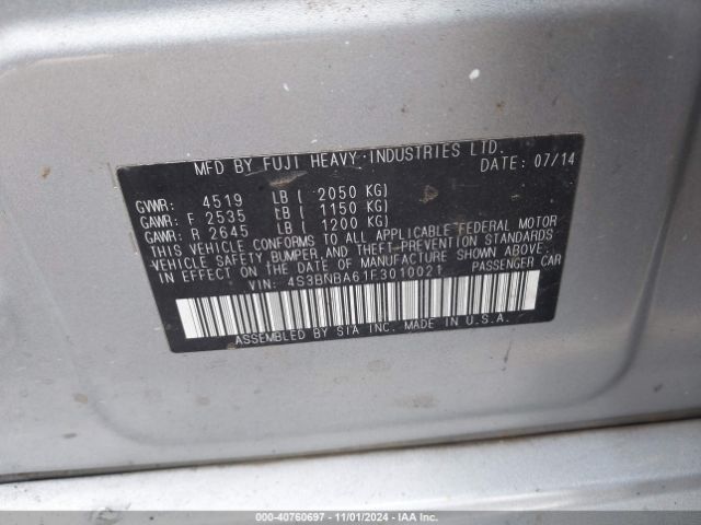 4S3BNBA61F3010021 Subaru Legacy 2.5i