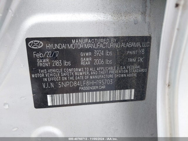 Hyundai ELANTRA SE 2017 5NPD84LF8HH195703 Image 9