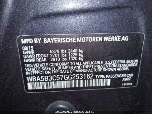 WBA5B3C57GG253162 BMW 535i Xdrive