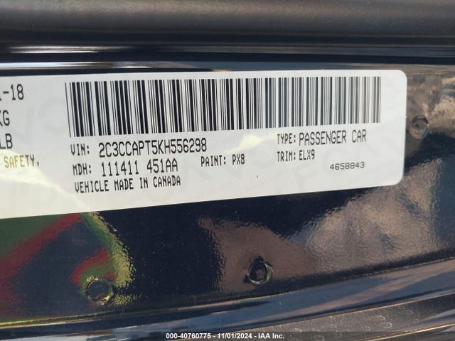 Chrysler 300 300c 2019 2C3CCAPT5KH556298 Image 9