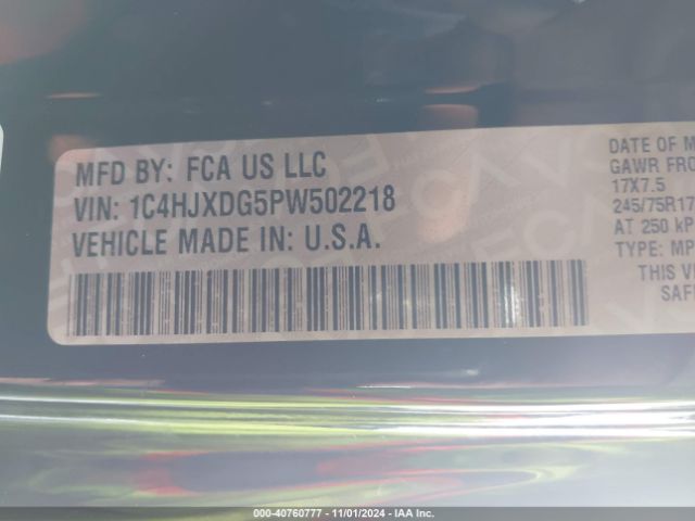 1C4HJXDG5PW502218 Jeep Wrangler 4-door Sport S 4x4