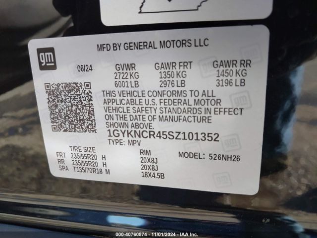 1GYKNCR45SZ101352 Cadillac Xt5 Fwd Premium Luxury