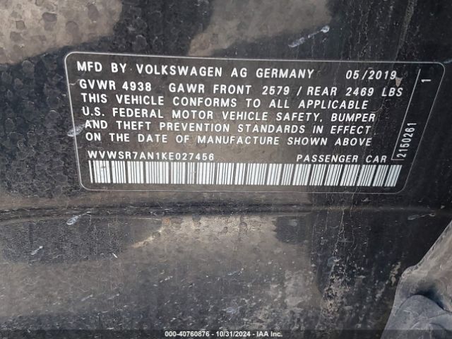 2019 VOLKSWAGEN ARTEON WVWSR7AN1KE027456 Photo 8