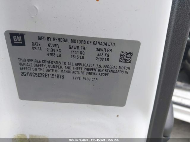 2G1WC5E32E1151878 Chevrolet Impala Limited Ltz