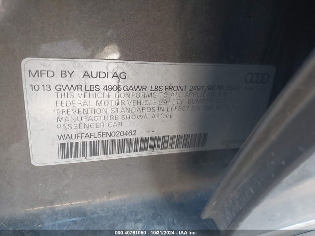 WAUFFAFL5EN020462 Audi A4 2.0t Premium