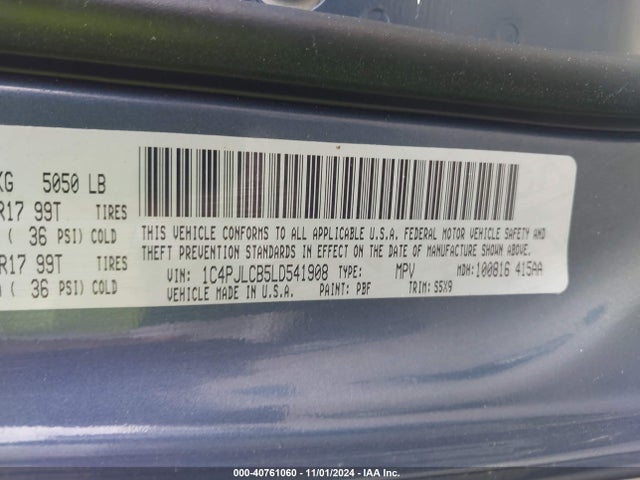 1C4PJLCB5LD541908 Jeep Cherokee Latitude Fwd