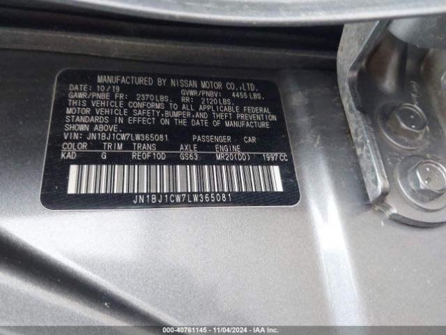 JN1BJ1CW7LW365081 Nissan Rogue Sport S Awd Xtronic Cvt