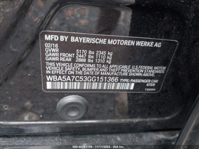 WBA5A7C53GG151366 BMW 528i Xdrive