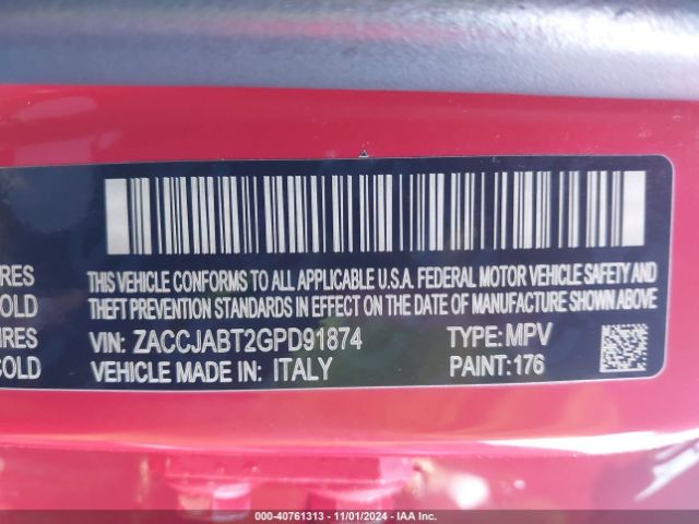 ZACCJABT2GPD91874 Jeep Renegade Latitude