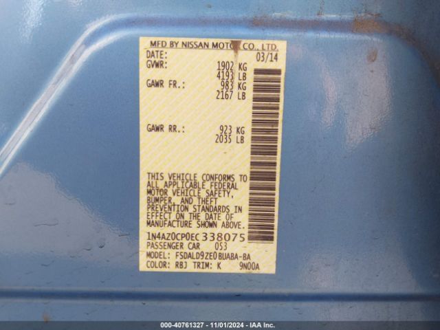 1N4AZ0CP0EC338075 Nissan LEAF SV