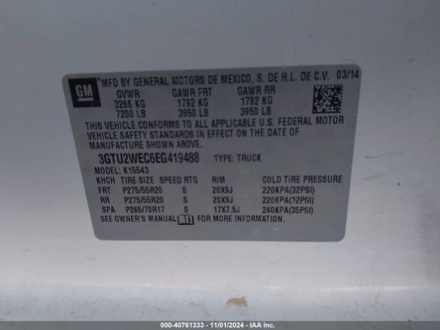 3GTU2WEC6EG419488 GMC Sierra 1500 Denali