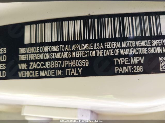 ZACCJBBB7JPH60359 Jeep Renegade Altitude 4x4
