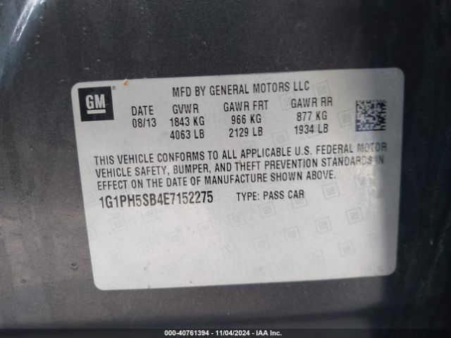 1G1PH5SB4E7152275 Chevrolet Cruze Eco Auto
