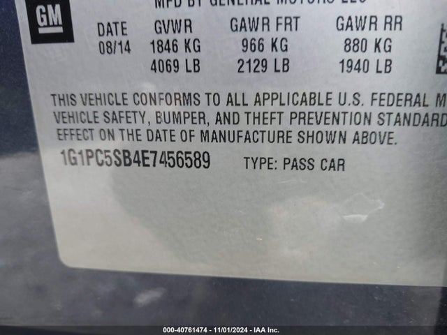 Chevrolet Cruze 1lt Auto 2014 1G1PC5SB4E7456589 Image 9