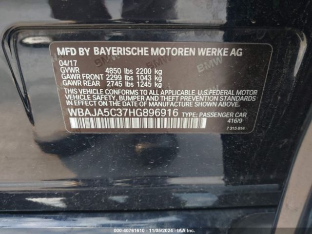 WBAJA5C37HG896916 BMW 530I