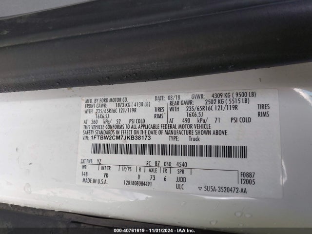 Ford Transit-350 2018 1FTBW2CM7JKB38173 Image 9