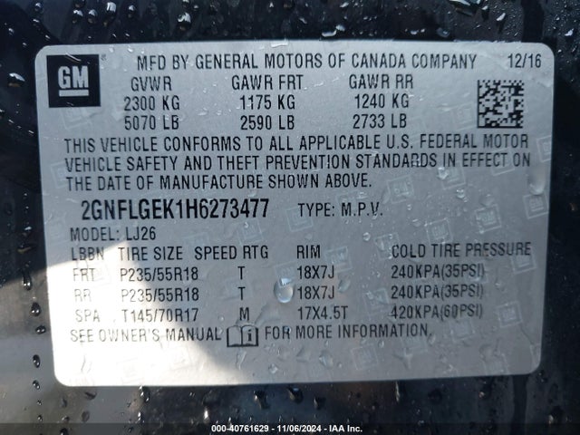 Chevrolet Equinox Premier 2017 2GNFLGEK1H6273477 Image 9