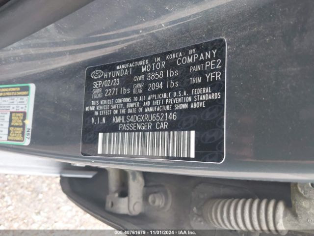KMHLS4DGXRU652146 Hyundai ELANTRA SEL