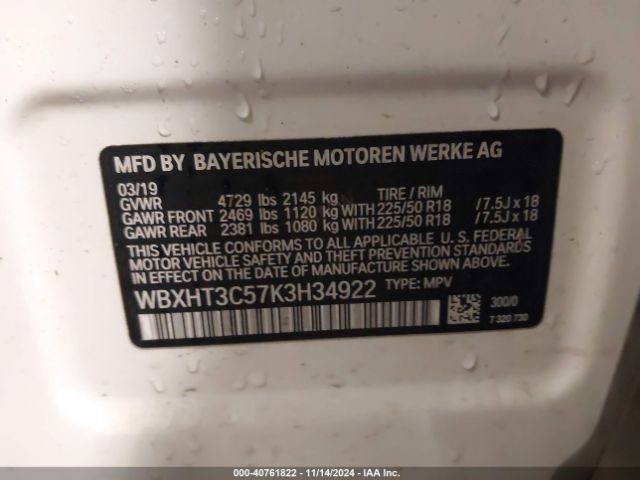 WBXHT3C57K3H34922 BMW X1 Xdrive28i