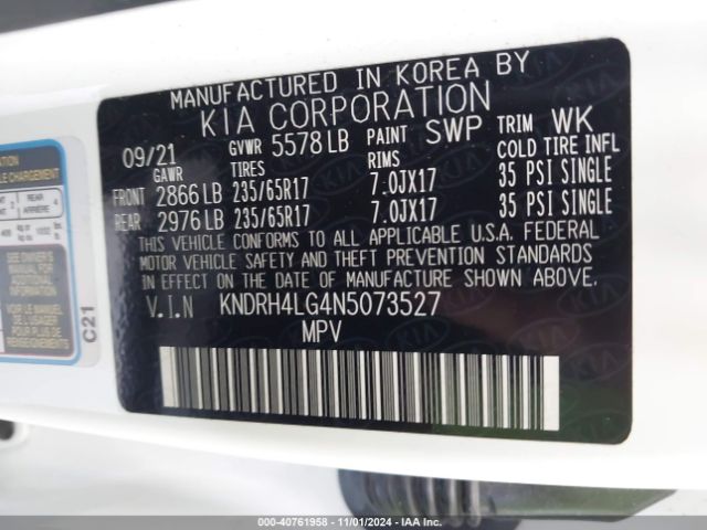KNDRH4LG4N5073527 KIA Sorento Hybrid Ex