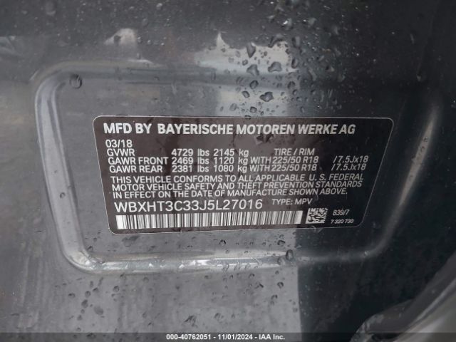 WBXHT3C33J5L27016 BMW X1 Xdrive28i