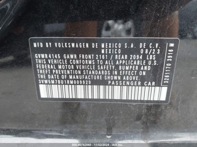 3VW5M7BU1RM009929 Volkswagen Jetta 1.5t S