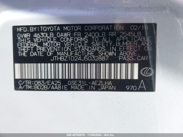 Lexus IS 350 2018 JTHBZ1D24J5032887 Image 9