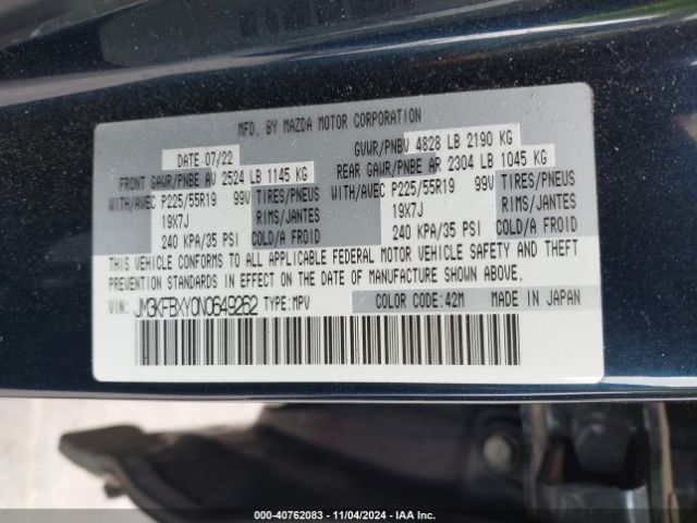 JM3KFBXY0N0649262 Mazda Cx-5 2.5 Turbo Signature