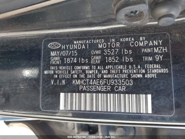 KMHCT4AE6FU933503 Hyundai ACCENT GLS