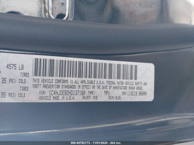 1C4NJDEB2HD137160 Jeep Compass High Altitude 4x4