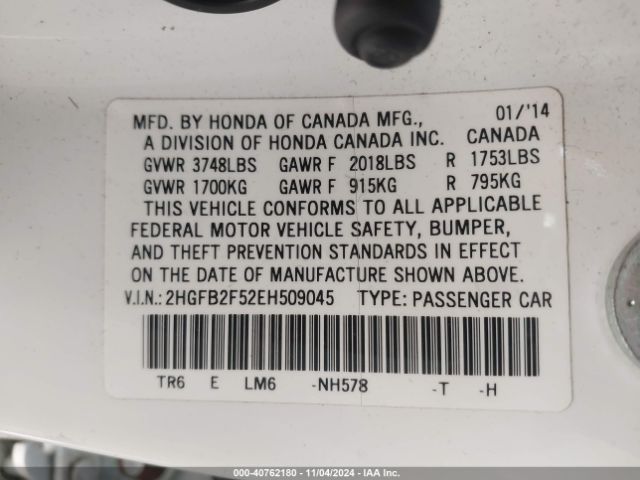 2HGFB2F52EH509045 Honda Civic Lx