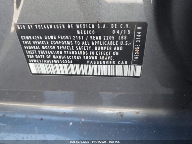 3VWC17AU5FM510304 Volkswagen Golf Sportwagen Tsi Sel 4-door