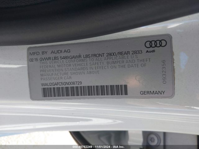 WAU2GAFC5GN008729 Audi A7 3.0t Premium Plus