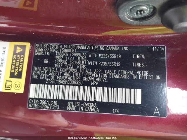2T2BC1BA5FC006320 Lexus RX 450H
