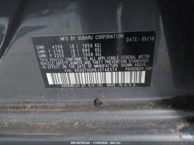4S3GTAD66J3748374 Subaru Impreza 2.0i Premium
