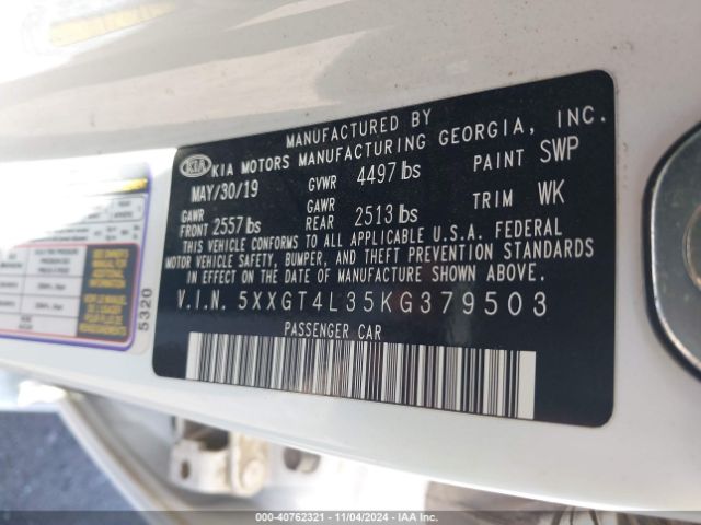 5XXGT4L35KG379503 KIA Optima S