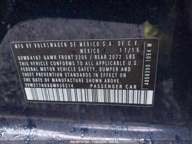 3VW217AUXGM035214 Volkswagen Golf Tsi S 4-door