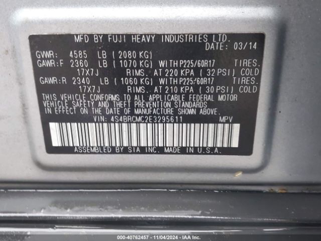 4S4BRCMC2E3295611 Subaru Outback 2.5i Limited