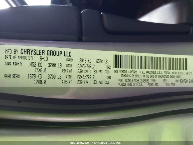 Jeep Grand Cherokee Laredo 2014 1C4RJEAG5EC249591 Image 9