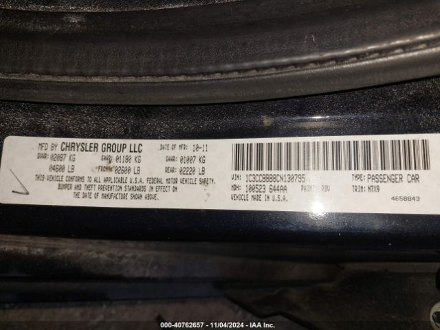 2012 CHRYSLER 200 1C3CCBBB8CN130795 Photo 8