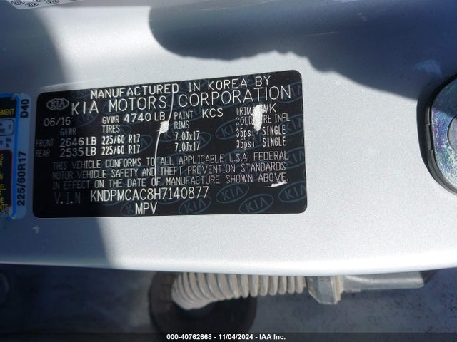KIA Sportage Lx 2017 KNDPMCAC8H7140877 Image 9