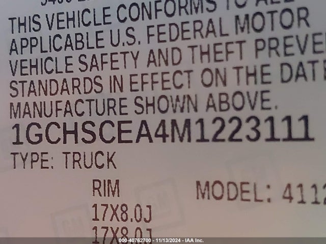 1GCHSCEA4M1223111 Chevrolet Colorado 2wd  Long Box Lt
