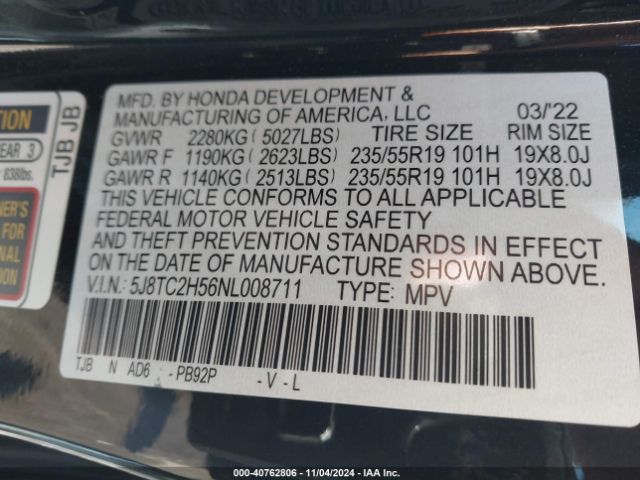 5J8TC2H56NL008711 Acura Rdx Technology Package
