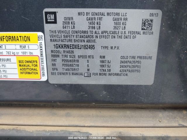 1GKKRNEDXEJ182495 GMC Acadia Sle-1
